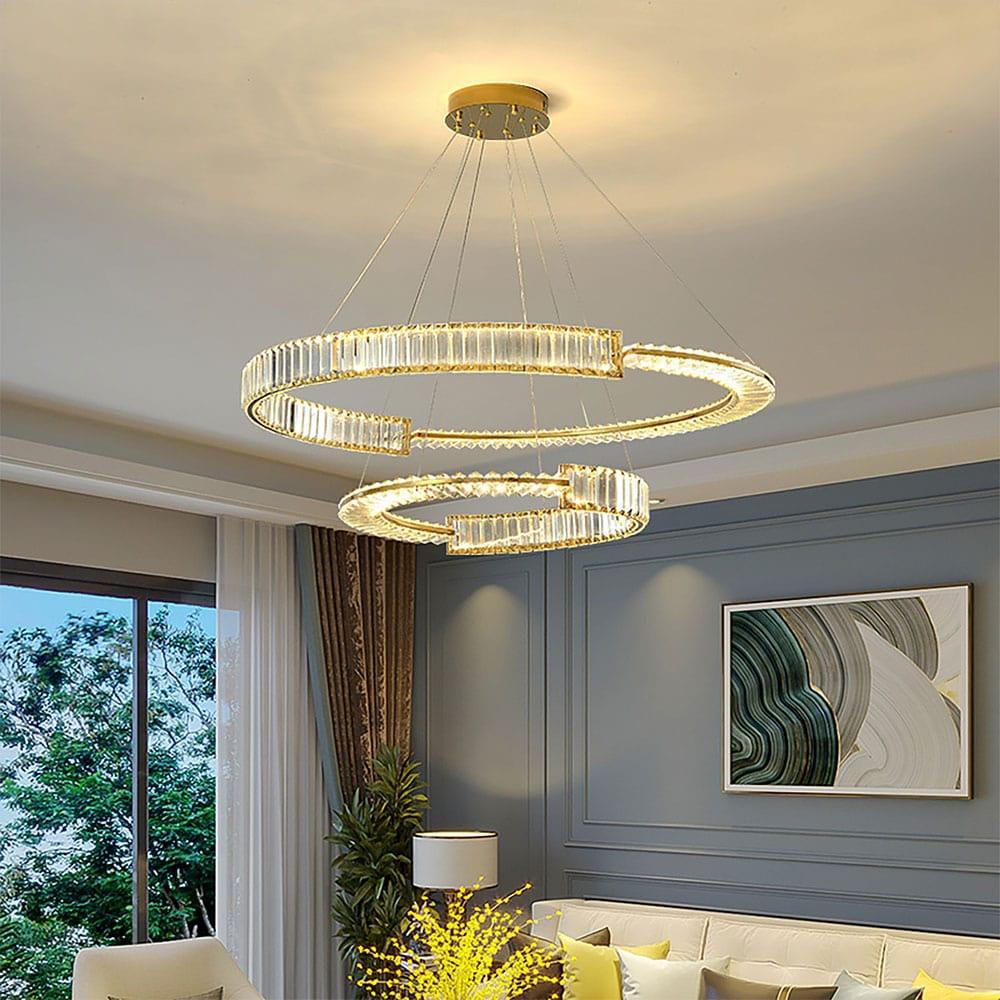 Metavaya Chandelier Stella LED Chandelier Stella LED Chandelier | Ring Crystal Chandelier