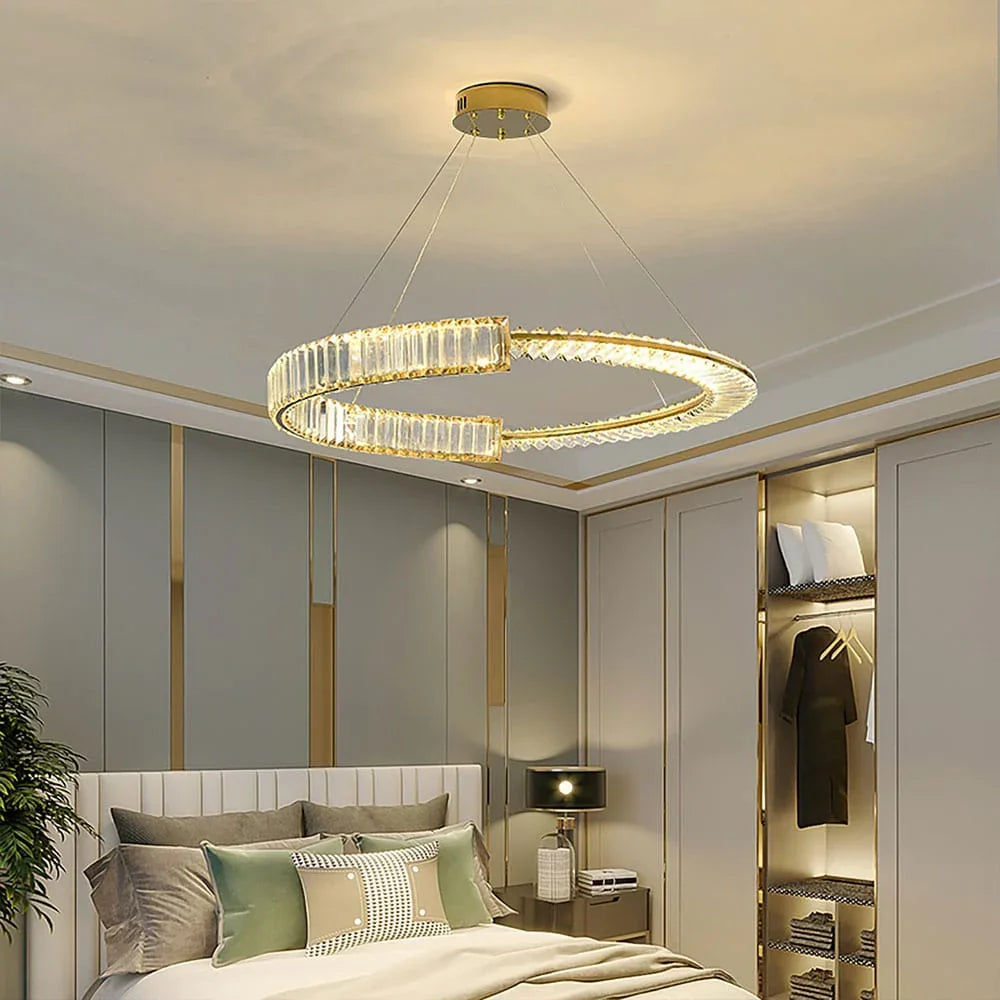 Metavaya Chandelier Stella LED Chandelier Stella LED Chandelier | Ring Crystal Chandelier
