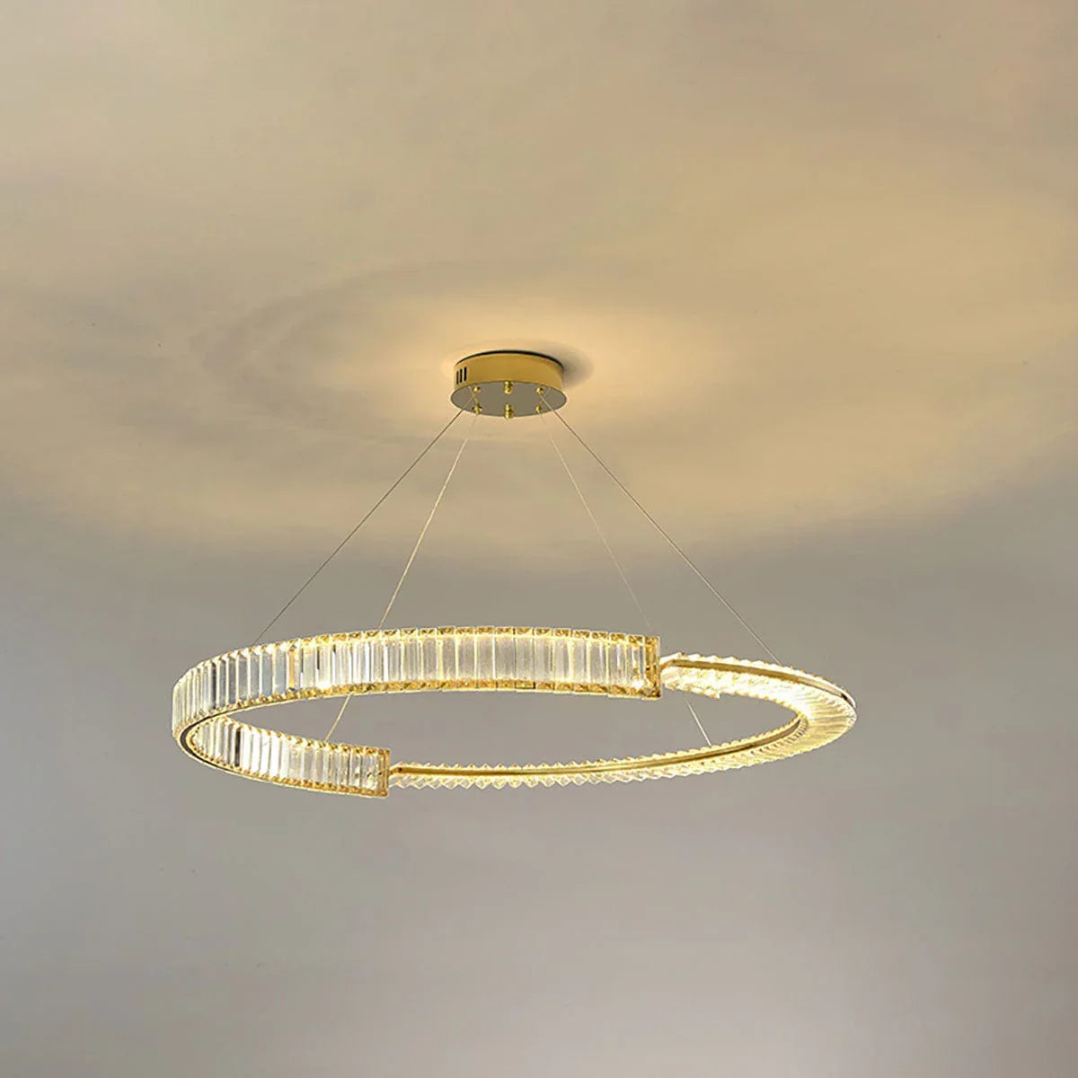 Metavaya Chandelier Dia 100cm x H 8cm / ∅ 39.4″ x H 3.1″ / Warm White Stella LED Chandelier 336019217970 M202302231-5 Stella LED Chandelier | Ring Crystal Chandelier