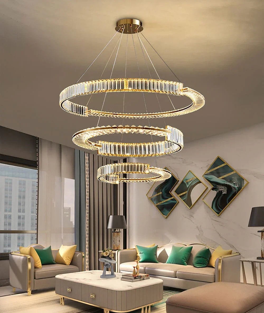 Metavaya Chandelier Stella LED Chandelier Stella LED Chandelier | Ring Crystal Chandelier