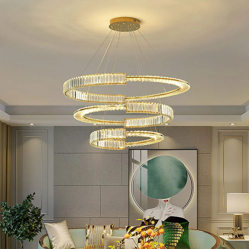 Metavaya Chandelier Stella LED Chandelier Stella LED Chandelier | Ring Crystal Chandelier