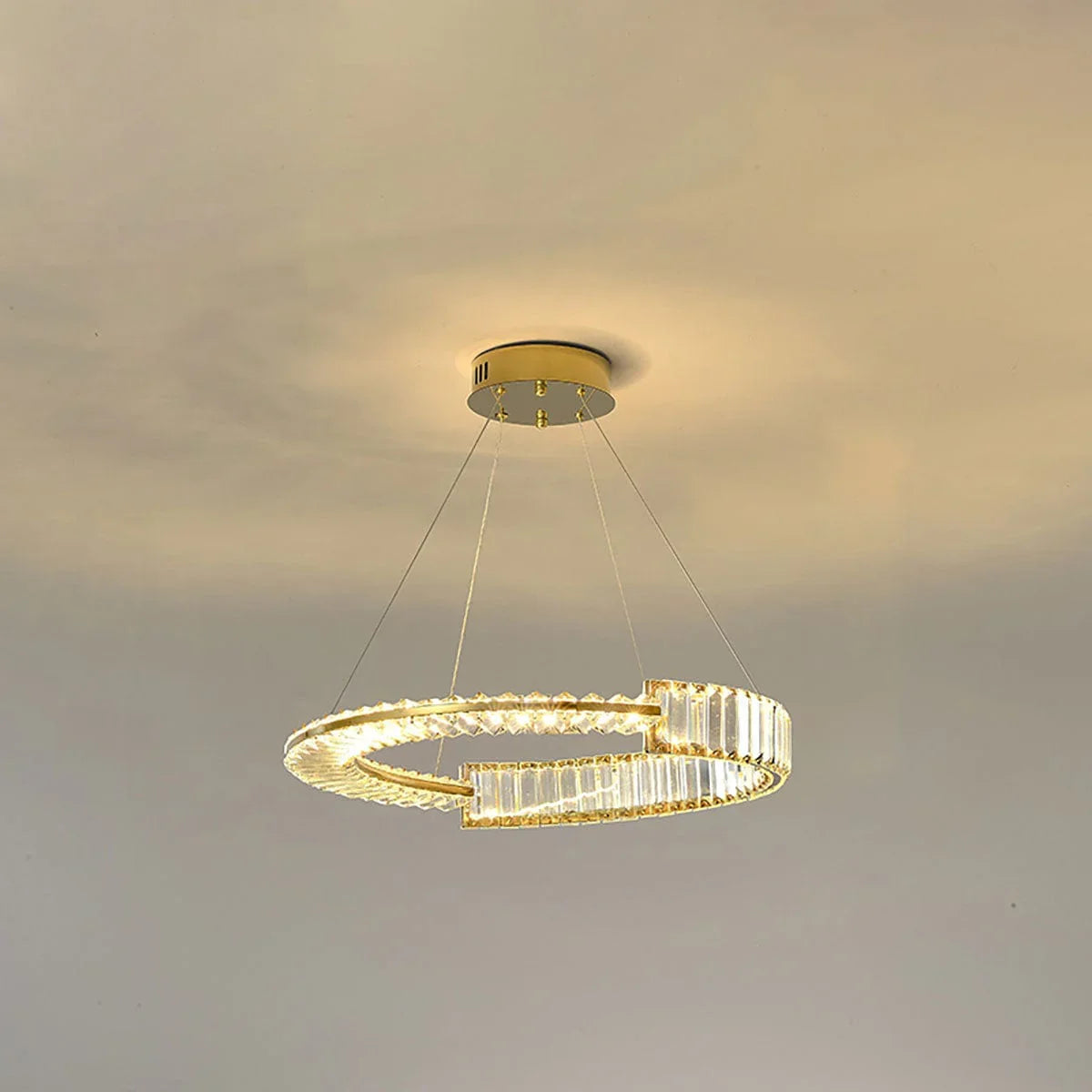 Metavaya Chandelier Dia 60cm x H 8cm / ∅ 23.6″ x H 3.1″ / Warm White Stella LED Chandelier 336019217932 M202302231-1 Stella LED Chandelier | Ring Crystal Chandelier