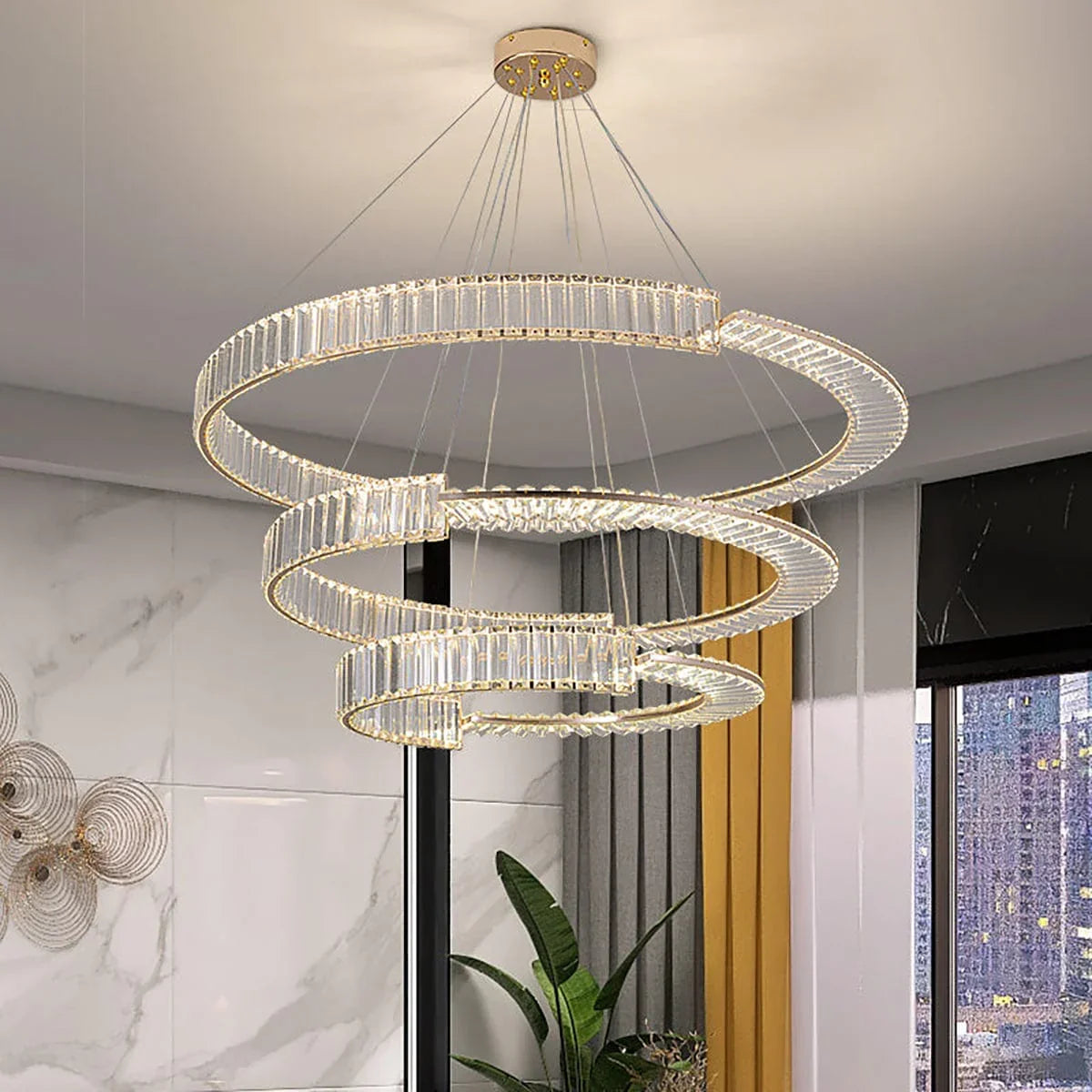 Metavaya Chandelier Stella LED Chandelier Stella LED Chandelier | Ring Crystal Chandelier