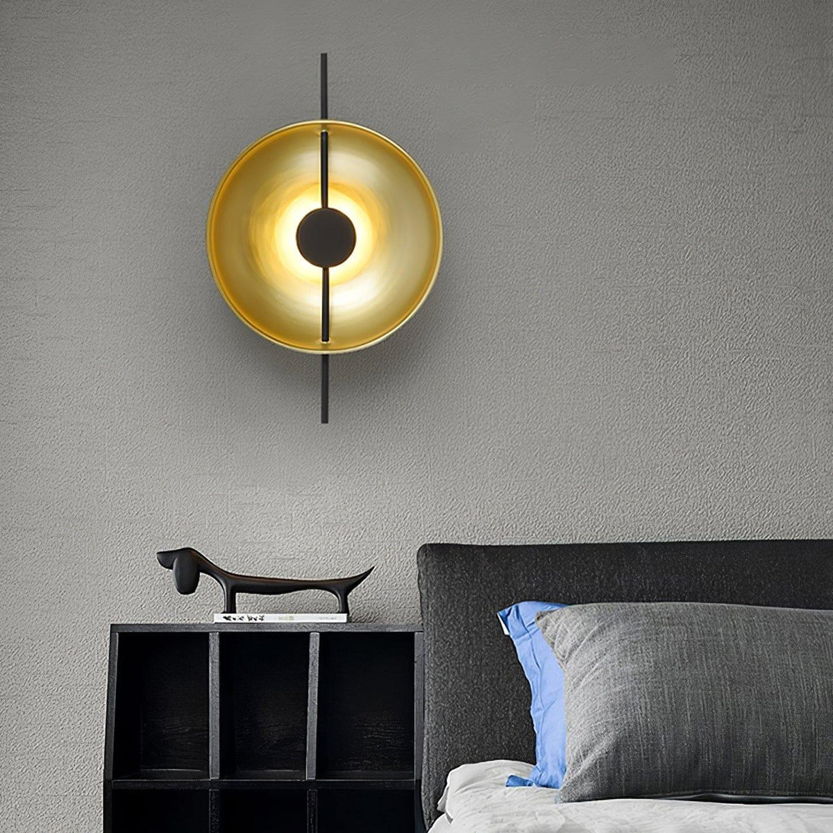 Metavaya Wall lamp Dia 30cm x H 48cm / Gold & Black Sunspot Sconce 323232418451 M2022100801-1 Sunspot Sconce & Wall Light for Sale