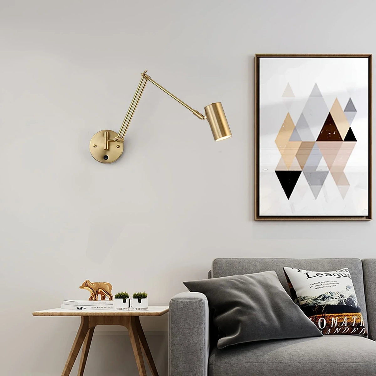 Metavaya Wall lamp Cylinder: Dia 6cm x H 12cm / Gold Swing Arm Wall Light 6938617775483 M2022100805-3 Buy Swing Arm Wall Lights Online
