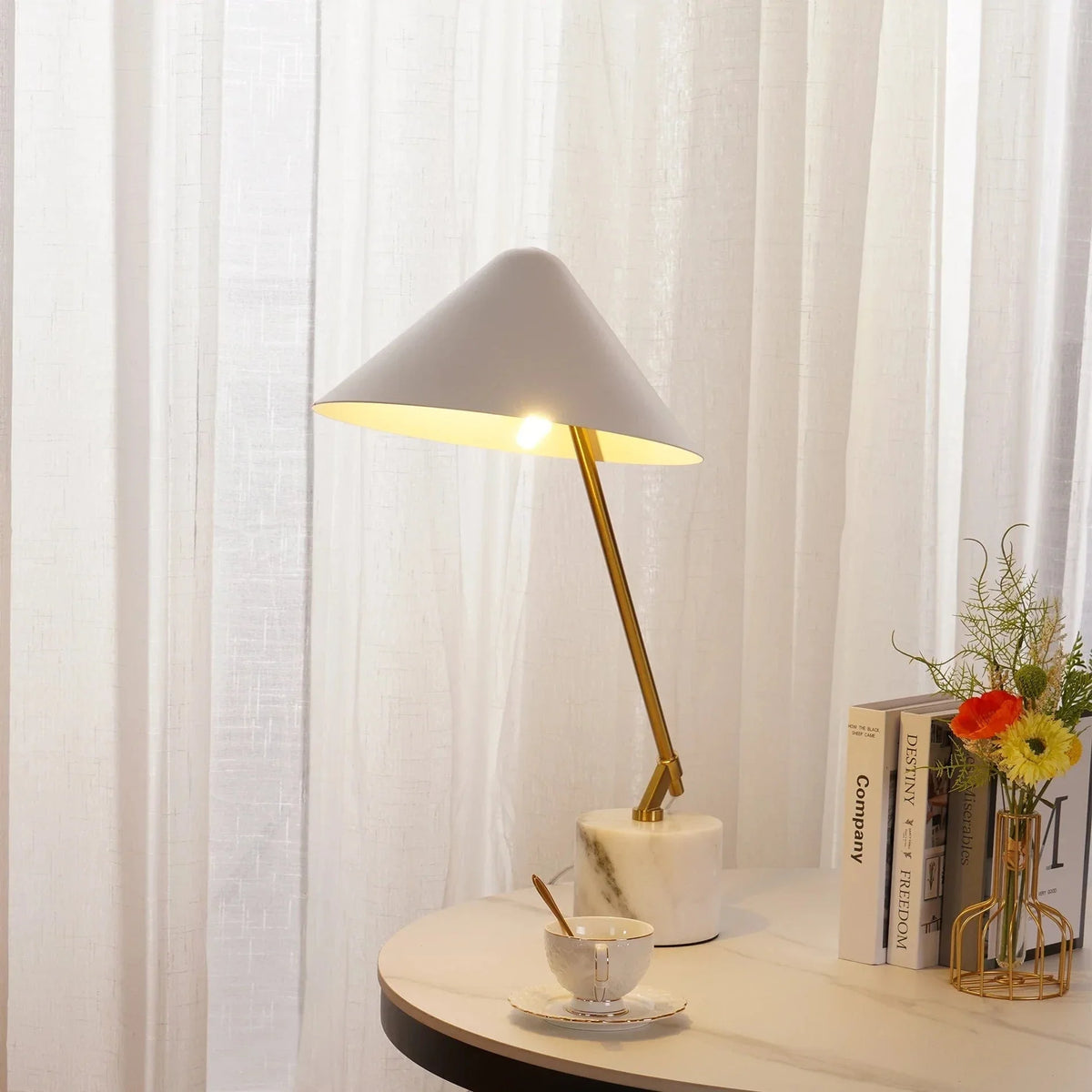 Metavaya Table lamp Dia 55cm x H 52cm / White / US plug Swing Table Lamp 323232413043 M2022092303-1 Shop Swing Table Lamps Online