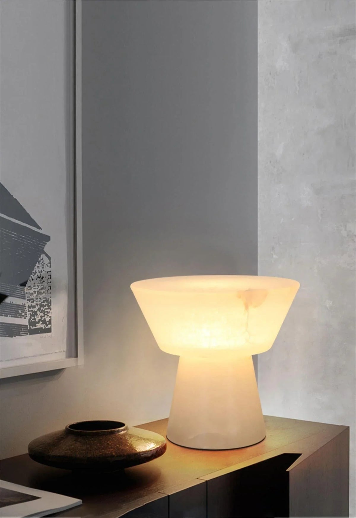 Metavaya Table lamp Tambourine Shape Cloud Stone Table Lamp Tambourine Shape Cloud Stone Table Lamp