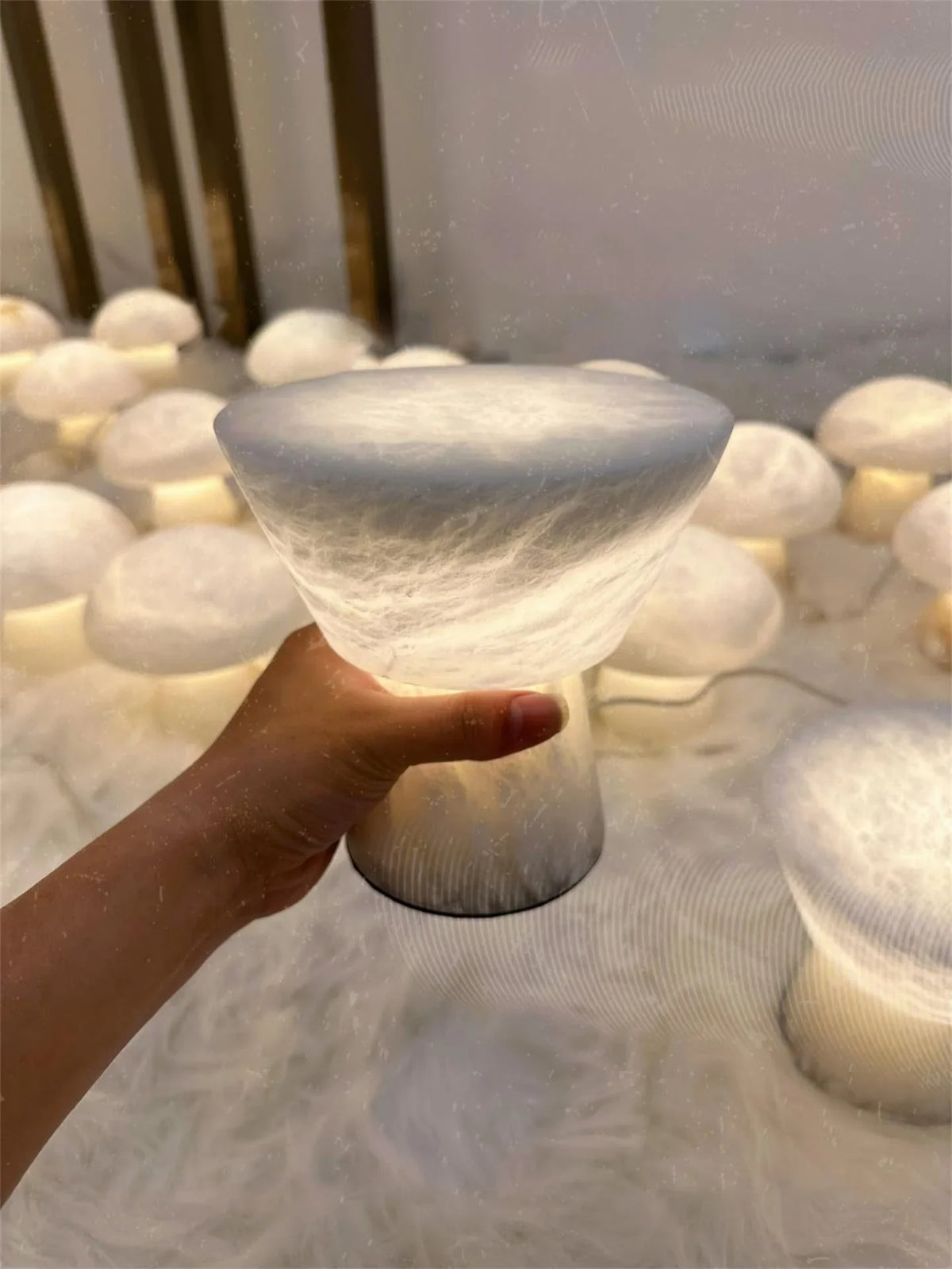 Metavaya Table lamp Tambourine Shape Cloud Stone Table Lamp Tambourine Shape Cloud Stone Table Lamp