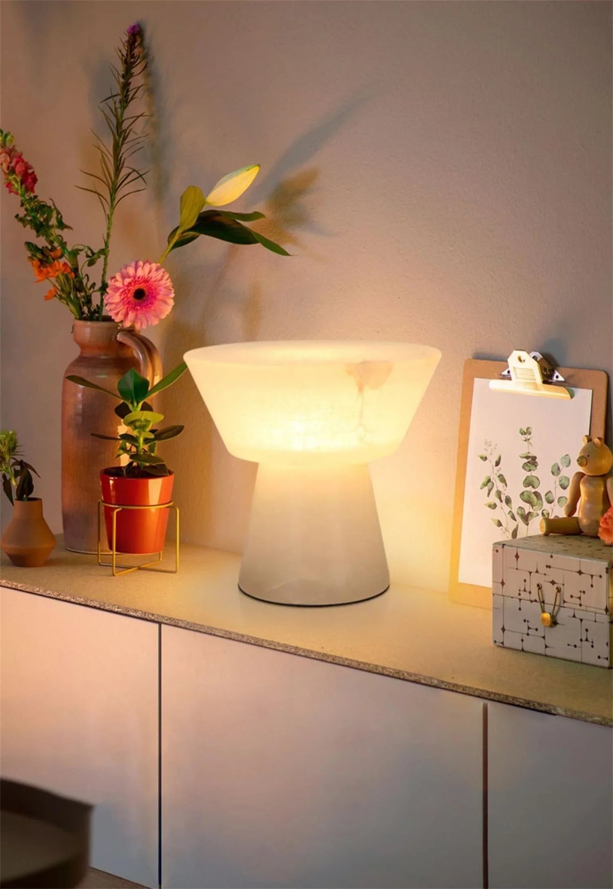 Metavaya Table lamp Tambourine Shape Cloud Stone Table Lamp Tambourine Shape Cloud Stone Table Lamp