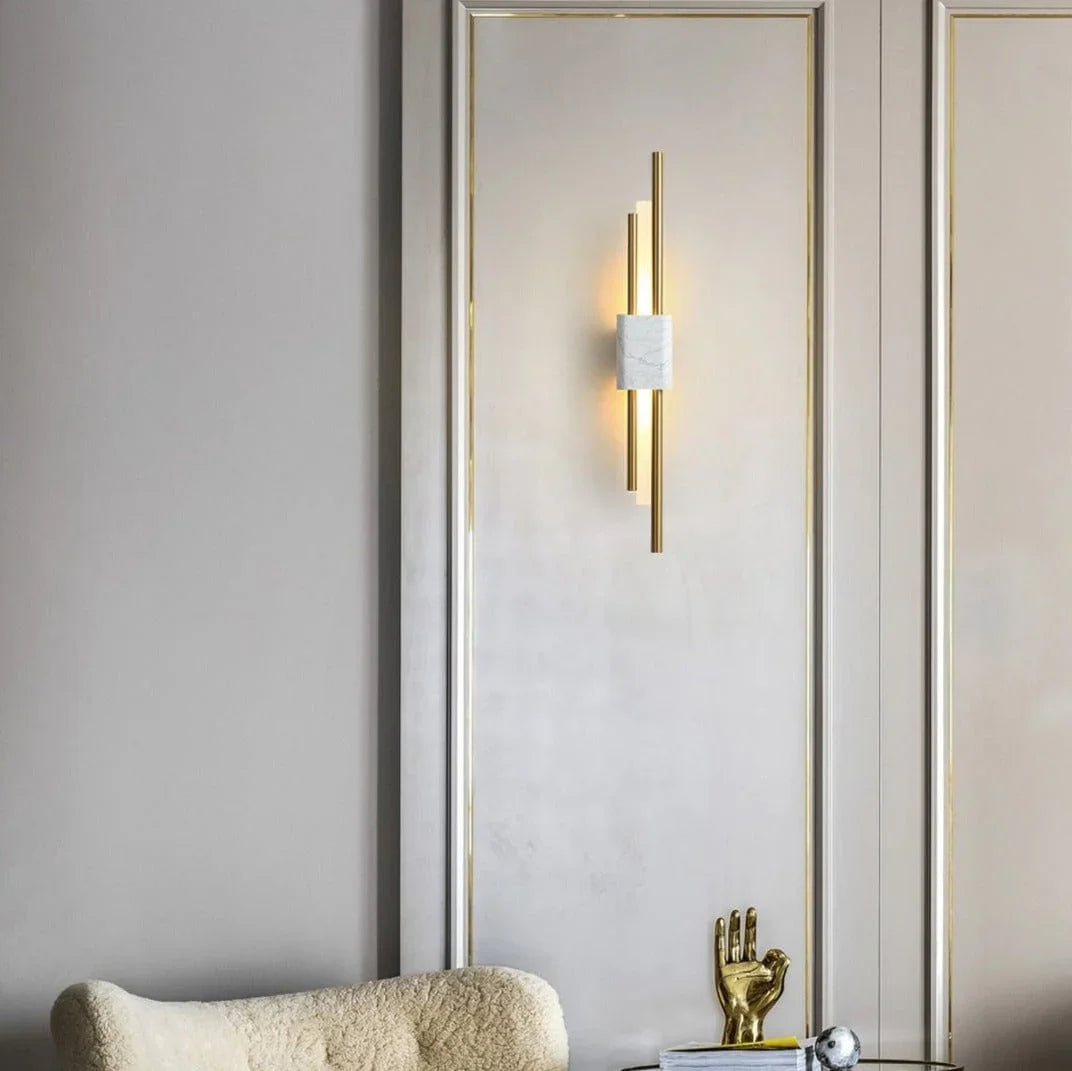 Metavaya Wall lamp Dia 9cm x H 65cm / White Marble / Warm White Tanto Wall Light 653733214543 202112108-7 Tanto Wall Lights for Sale Online