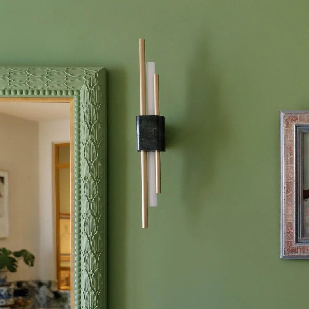 Metavaya Wall lamp Dia 9cm x H 65cm / Green Marble / Warm White Tanto Wall Light 653733214543 202112108-5 Tanto Wall Lights for Sale Online