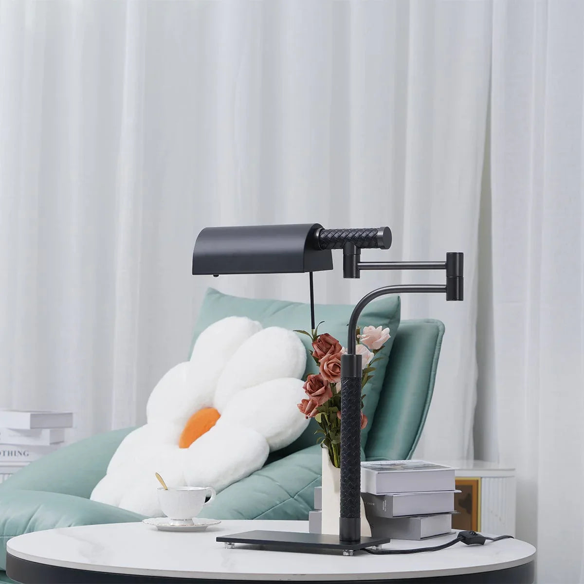 Metavaya Table lamp Dia 47cm x H 54cm / Black / US plug Veneta Reading Table Lamp 623367482649 M2022092008-1