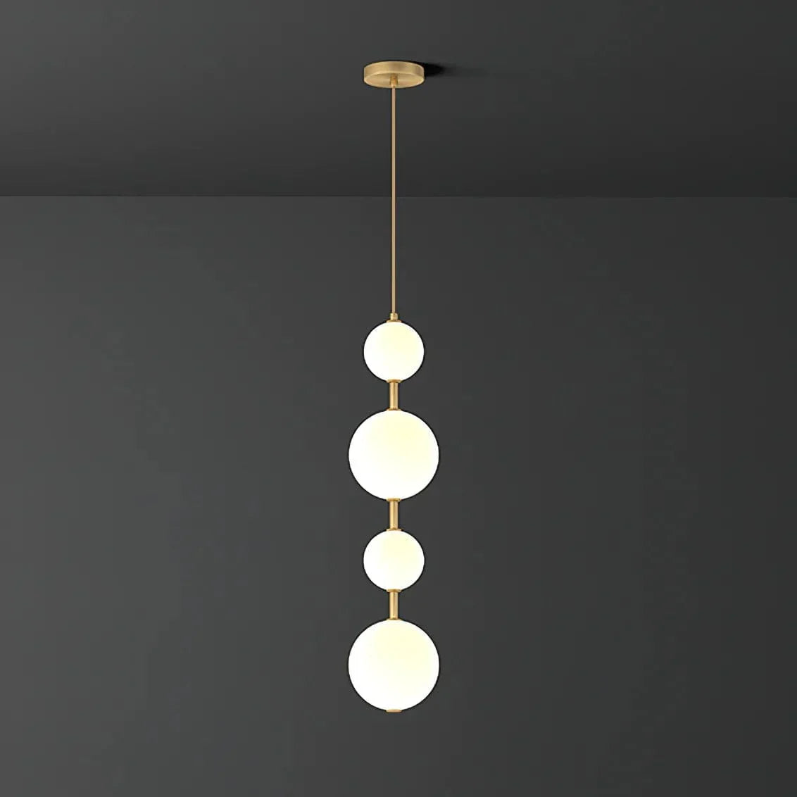Metavaya Pendant lamp Dia 15cm x H 65cm / Gold / Warm White Vertical Globe Pendant Lamp 122266101250 M2022092605-5