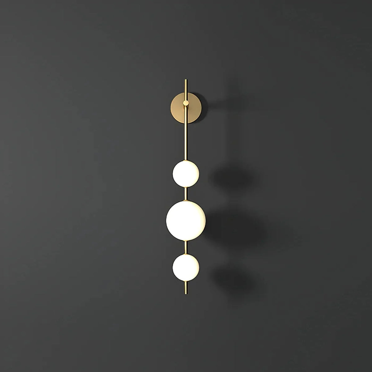 Metavaya Wall lamp Dia 15cm x H 85cm / Gold / Warm White Vertical Globe Sconce 122266101298 M2022092604-3