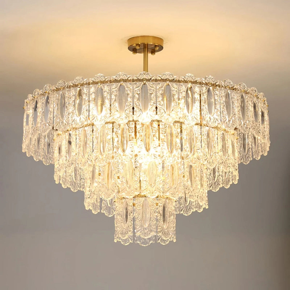 Metavaya Chandelier Three layers size: Dia 80cm x H 35cm / ∅ 31.5″ x H 13.8″ / Brass+Clear Vienna Chandelier 676702838571 M202302282-3 Vienna Chandelier | Vienna Full Spectrum Chandelier