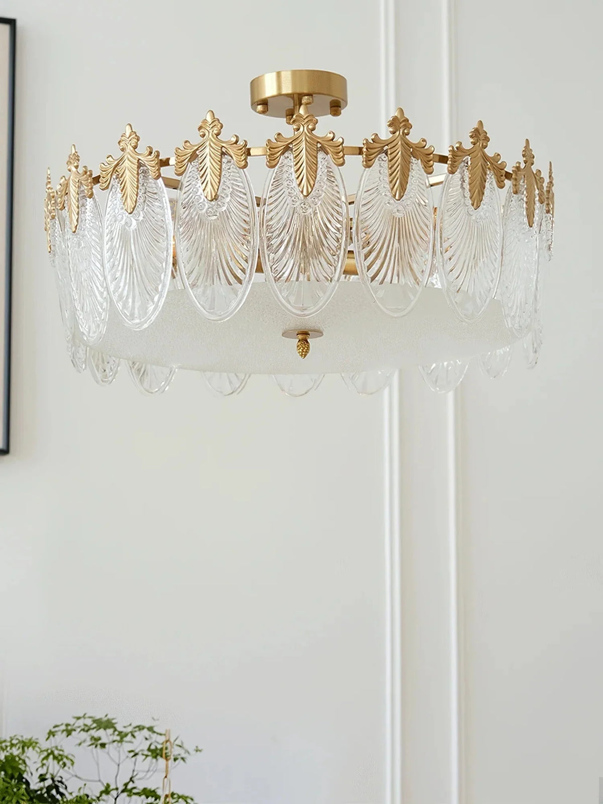 Metavaya Chandelier Vintage Crystal Leaf Chandelier