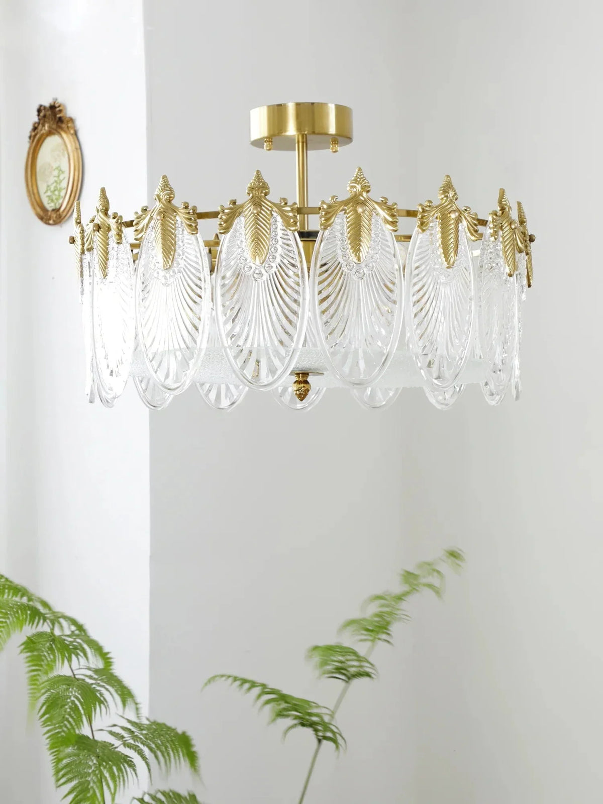 Metavaya Chandelier Vintage Crystal Leaf Chandelier