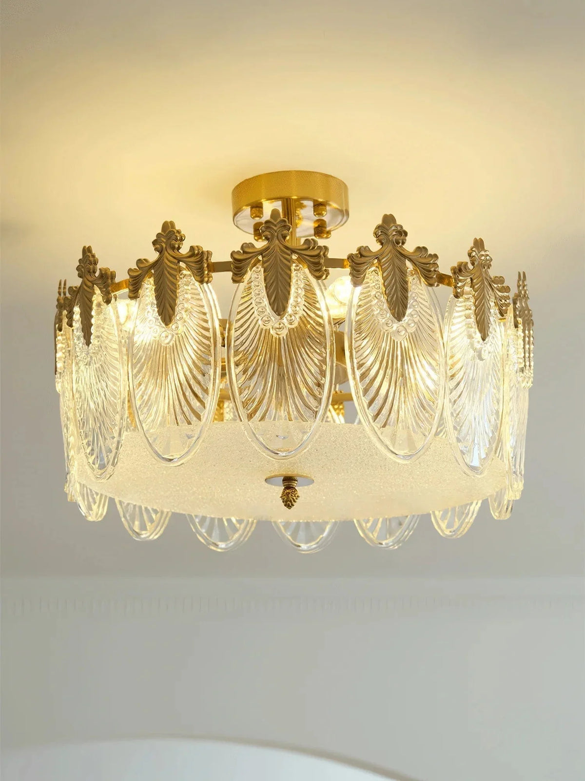 Metavaya Chandelier Vintage Crystal Leaf Chandelier
