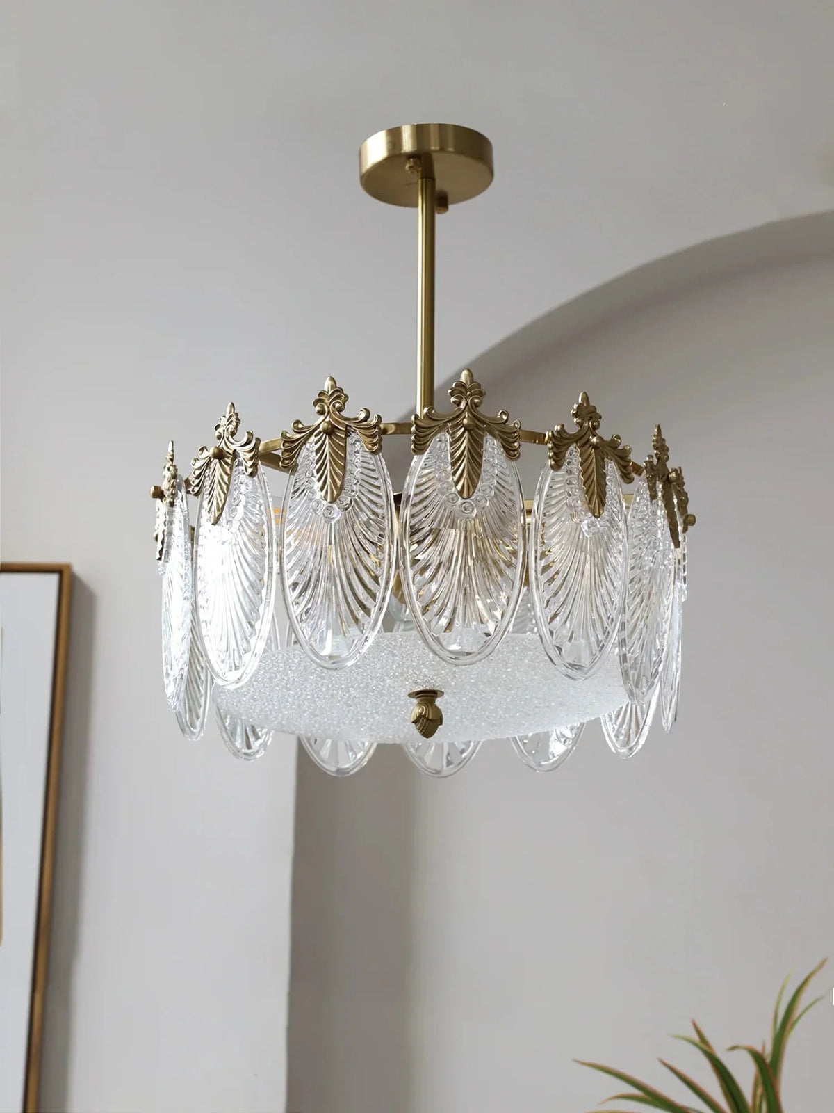 Metavaya Chandelier Vintage Crystal Leaf Chandelier