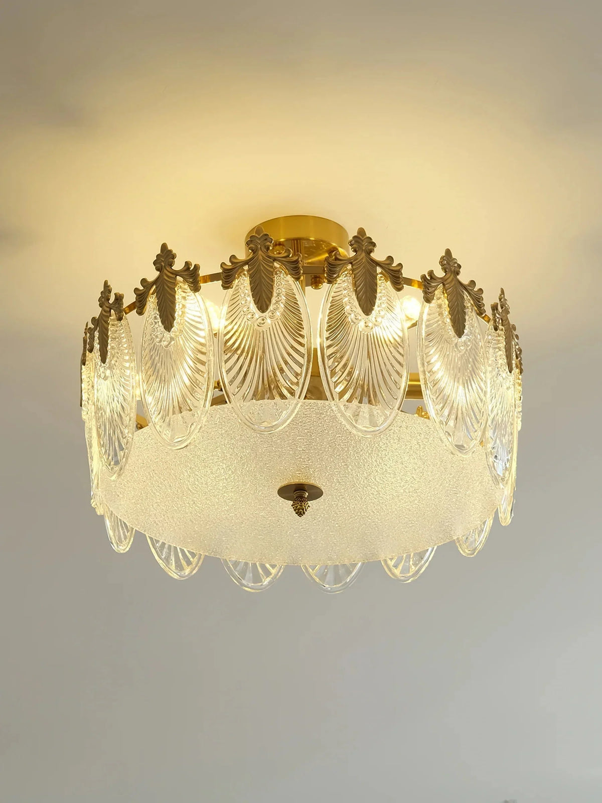 Metavaya Chandelier Vintage Crystal Leaf Chandelier