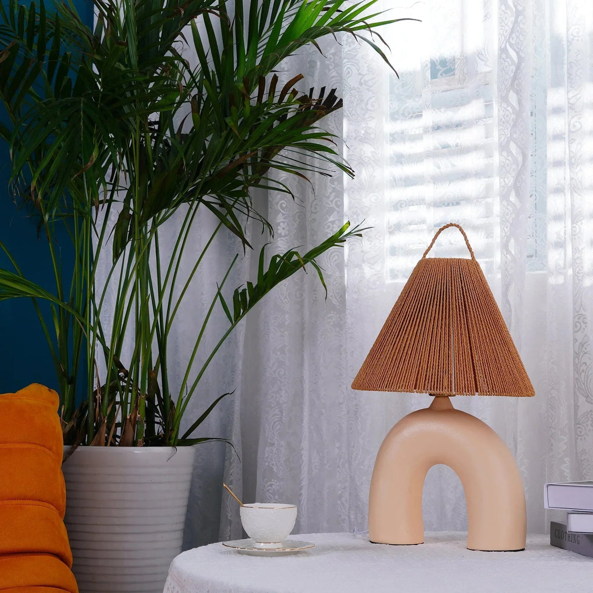 Metavaya Table lamp Dia 34cm x H 44cm / Skin / US plug Volta Table Lamp 623367483080 M2022092203-9 Volta Table Lamp For Sale