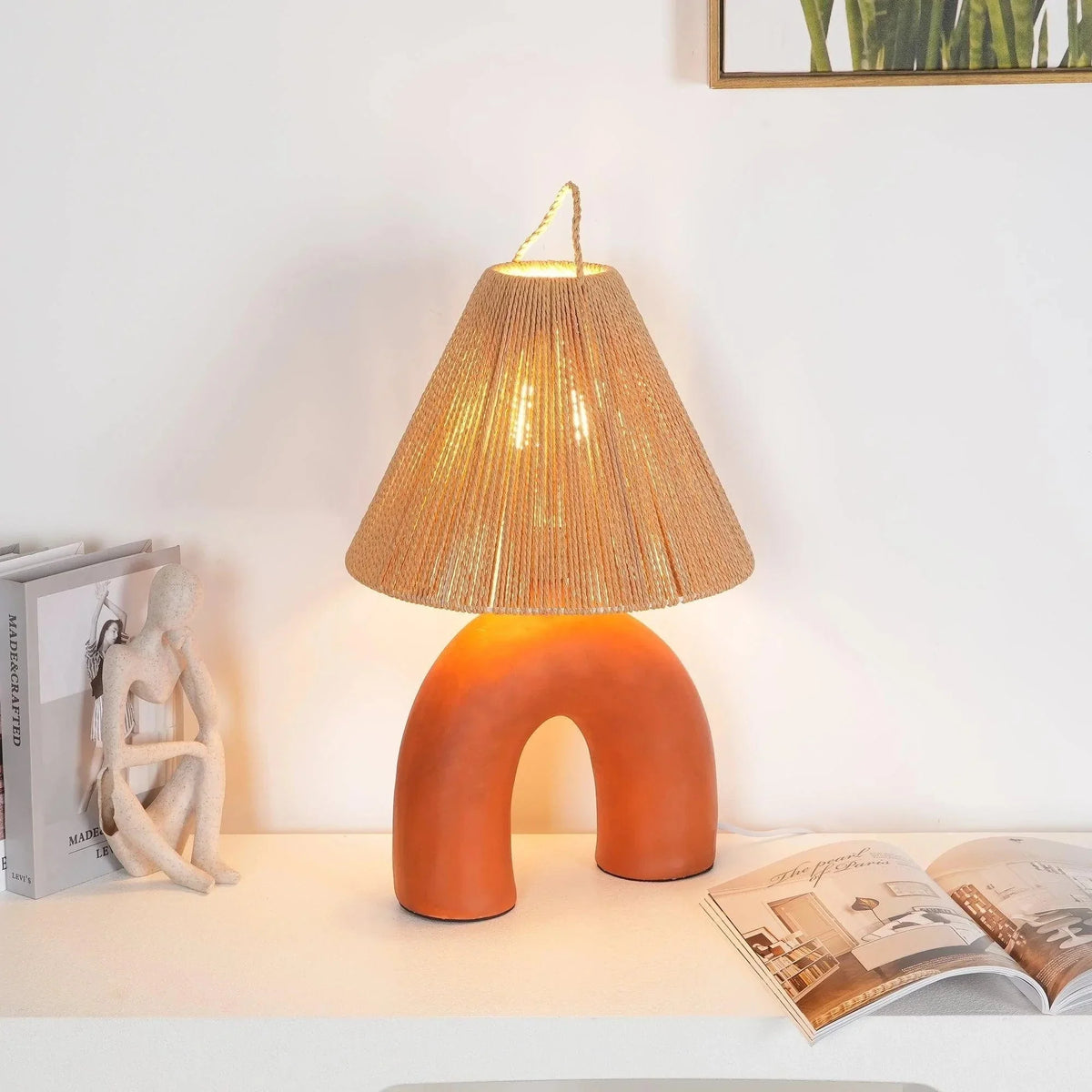 Metavaya Table lamp Dia 34cm x H 44cm / Terra cotta / US plug Volta Table Lamp 623367483042 M2022092203-5 Volta Table Lamp For Sale