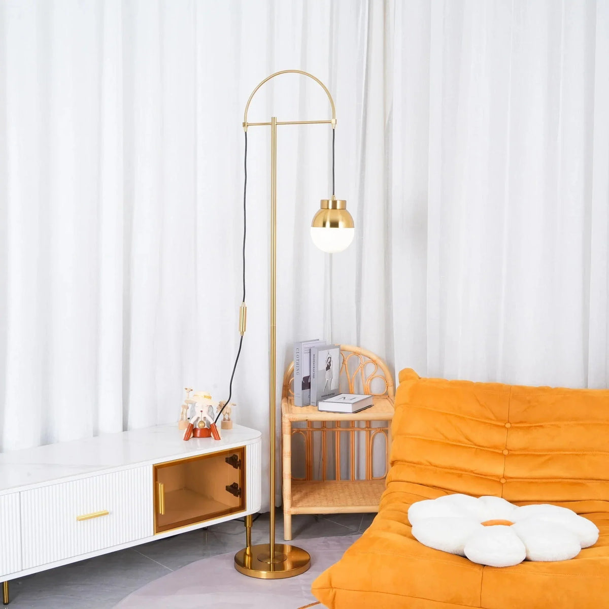 Metavaya Floor lamp Dia 40cm X H 165cm / Golden / US plug Waterloo Floor Lamp 360192150687 M2022120502-1 Buy Waterloo Floor Lamp For Sale in USA/Canada