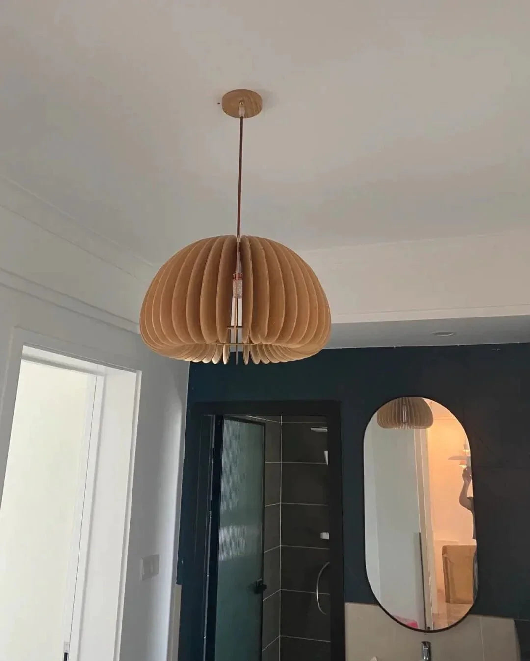 Metavaya Pendant lamp Wood Pumpkin Pendant Light