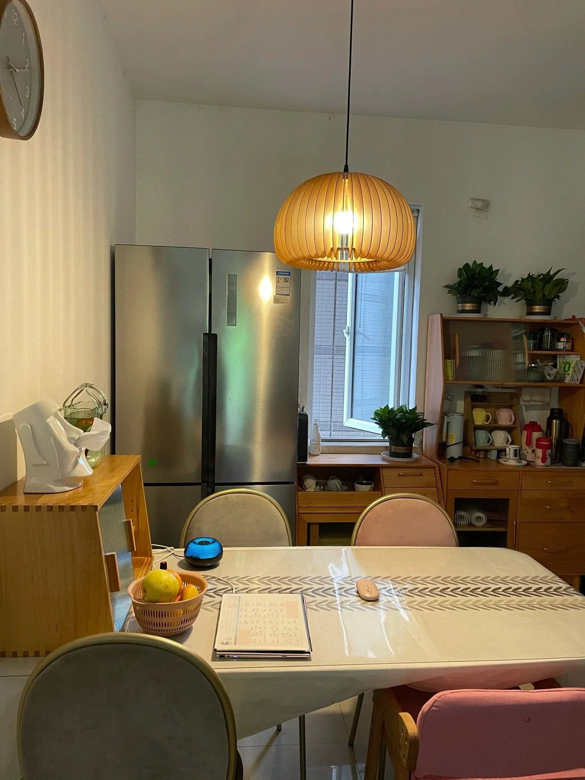 Metavaya Pendant lamp Wood Pumpkin Pendant Light