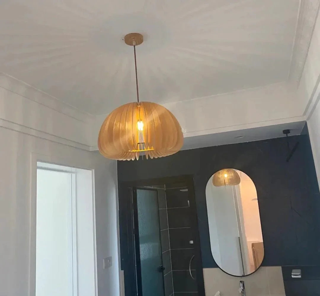 Metavaya Pendant lamp Wood Pumpkin Pendant Light