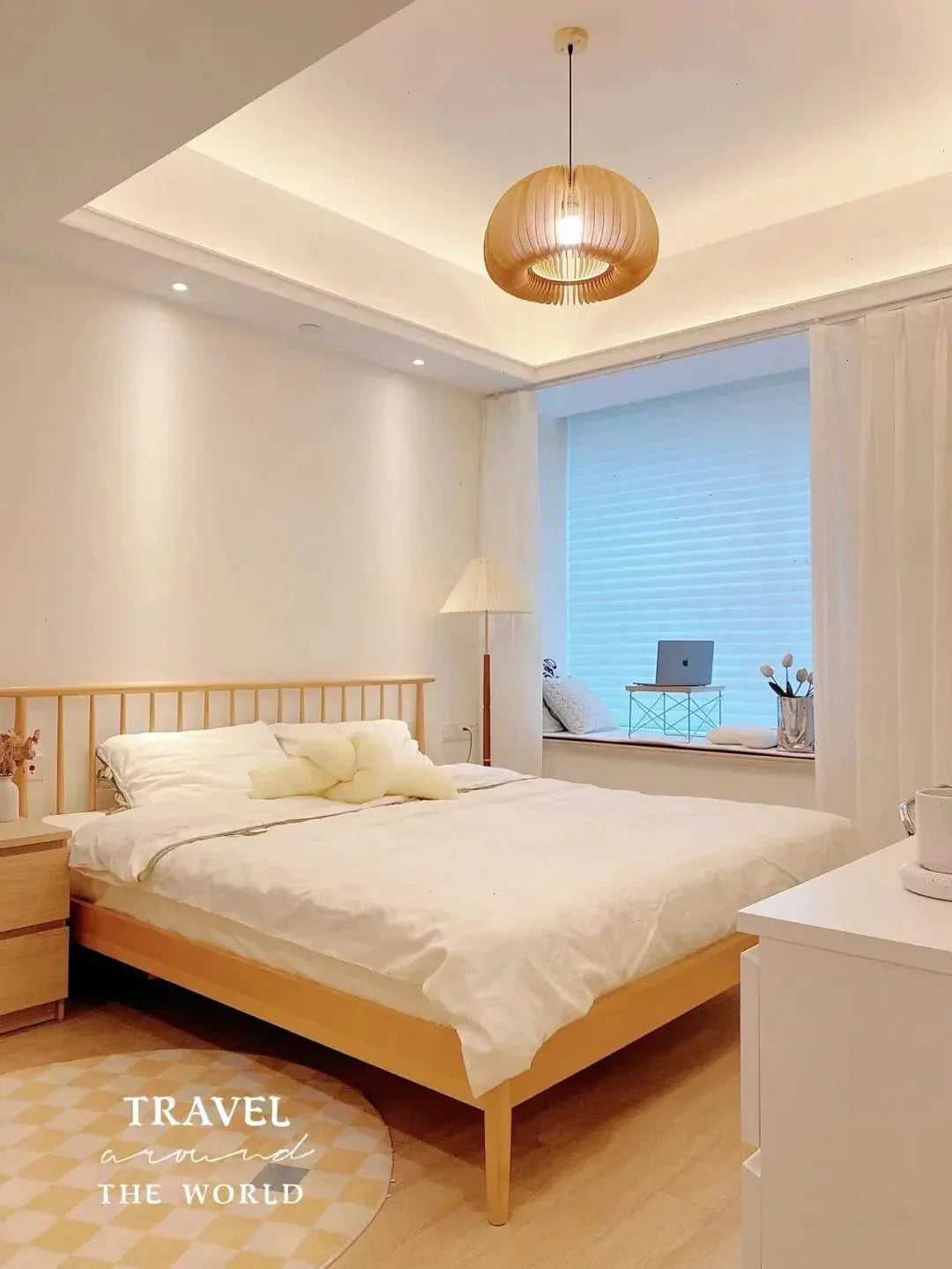 Metavaya Pendant lamp Wood Pumpkin Pendant Light