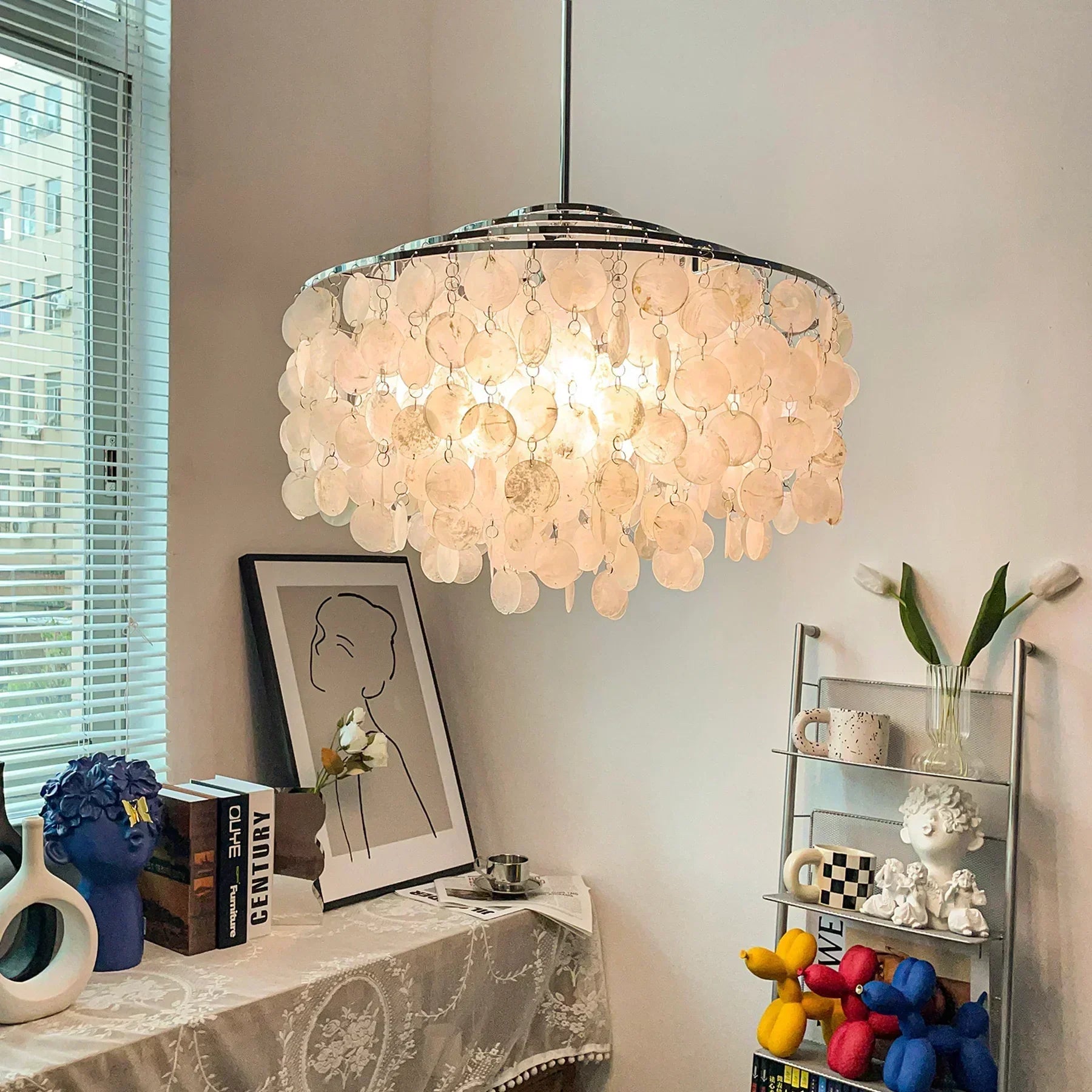 Schell Lighting Capiz Shell Chandelier | Handmade Shell Lamps β Metavaya