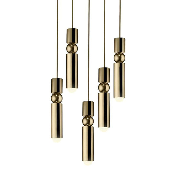 Metavaya Pendant Light 5heads Dia 30cm x H 150cm / ∅ 11.8″ x H 59″ / Gold Fulcrum Pendant Light 6938617817794 M2023120302-7 Fulcrum Pendant Light for sale in the United States