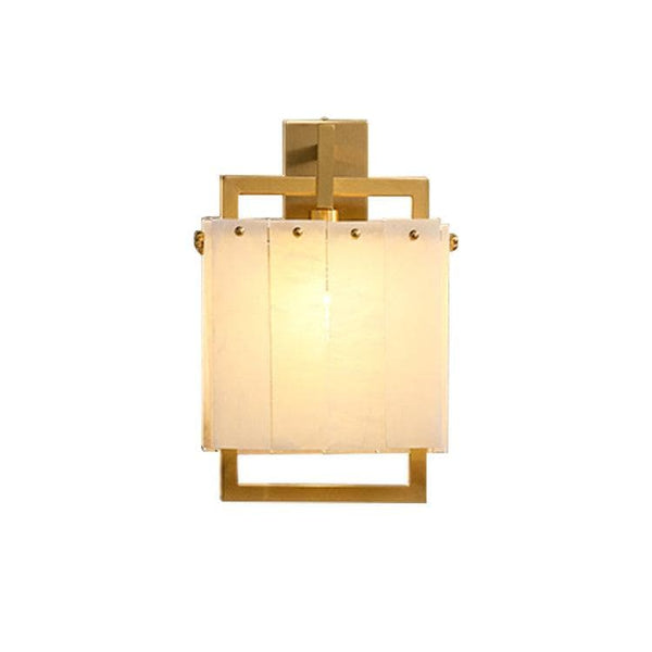 Metavaya Wall lamp L 16cm x W 21cm x H 39cm / L 6.3″ x W 8.3″ x H 15.4″ / Gold All copper marble wall lamp 6938617788858 M2023100502-1