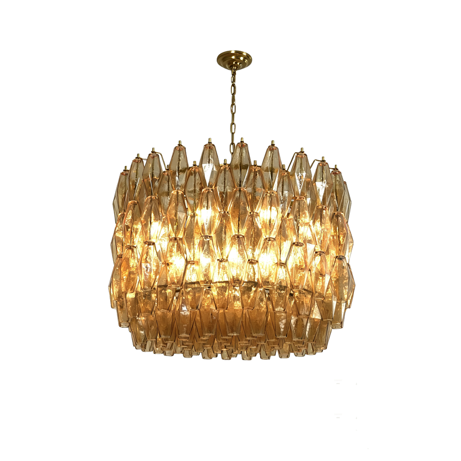 Amber Glass Prism Chandelier