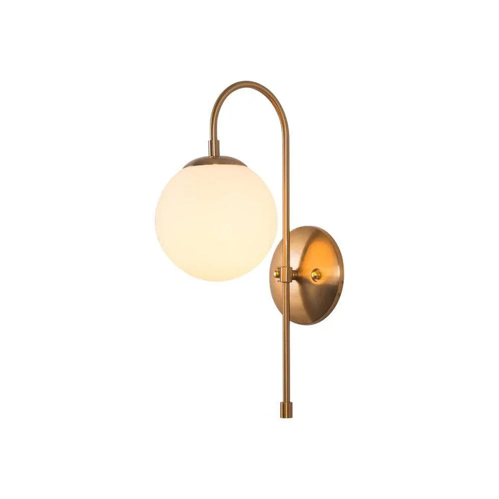 Metavaya Wall light Art deco milk glass ball wall light