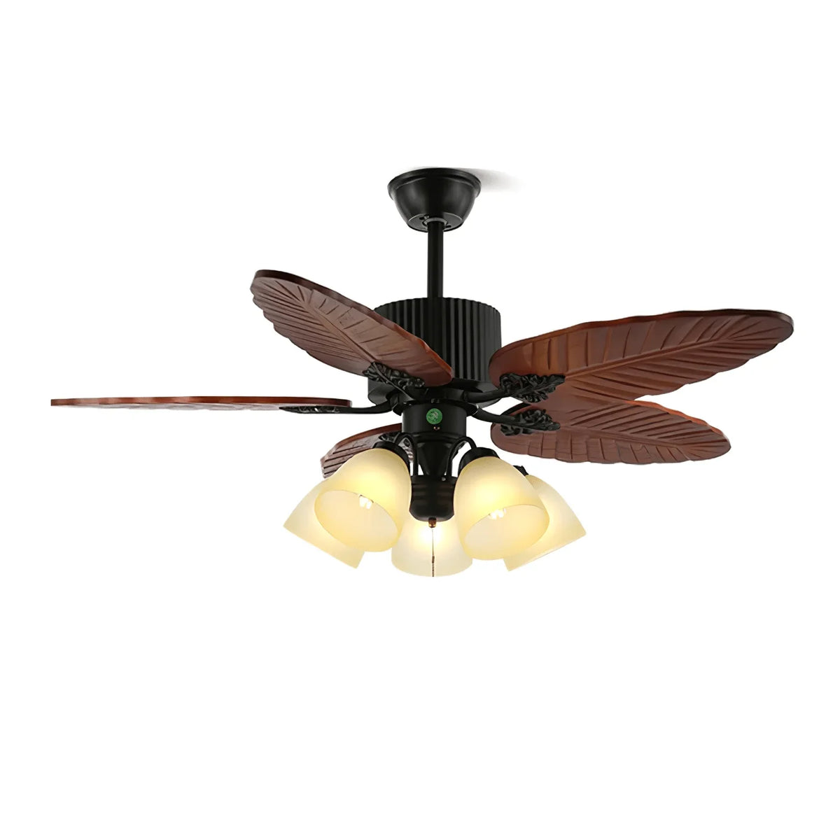 Banana Wood Leaves Ceiling Fan Light | Metavaya