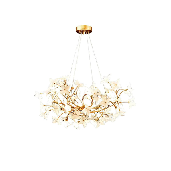 Metavaya Chandelier Dia 60cm x H 40cm / ∅ 23.6″ x H 15.7″ / Gold Begonia Chandelier 662668880082 M202403282-1 Begonia Chandelier- Buy online