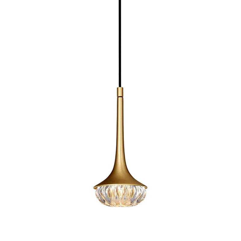 Metavaya Pendant Light Dia 14cm x H 22cm / ∅ 5.5″ x H 8.7″ / Brass+Transparent Bella Mini Pendant Light 6938617816643 M2023112601-1