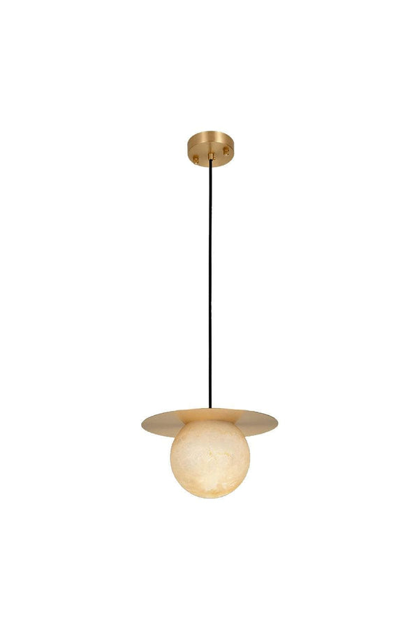 Metavaya Chandelier Dia 26cm x H 16cm / ∅ 10.2″ x H 6.3″ / Brass+White Borra Pendant Light 6938617781576 M20230817-2