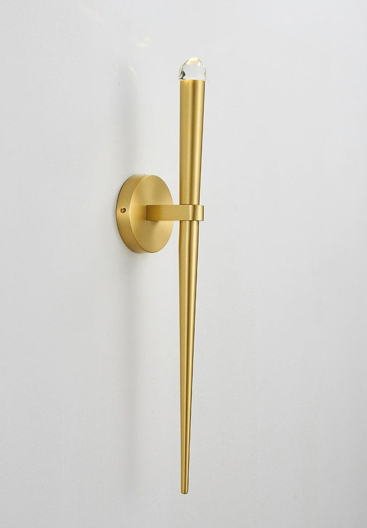 Metavaya Wall lamp Brass Spinal Tube Sconce RH Brass Aquitaine Torch Sconce