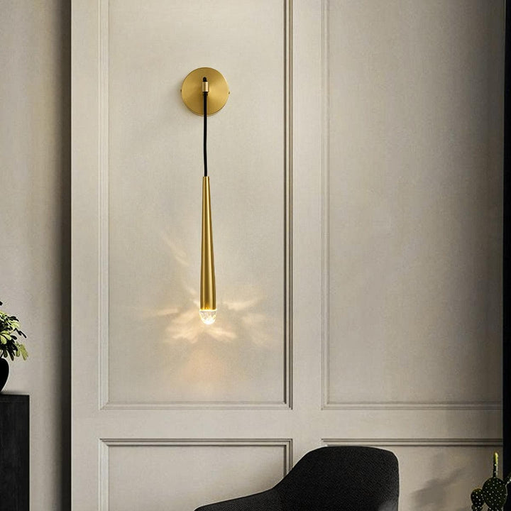 Metavaya Wall lamp Dia 4cm x H 38cm / Polished Brass / Warm White Brass Spinal Tube Wall Lamp 835936404932 M2022081804-1