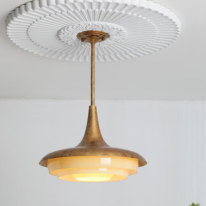 Metavaya Pendant light Dia 45cm x H 40cm / ∅ 17.7″ x H 15.7″ / Bronze+Beige Calyx Pendant light 6938617787912 M2023092802-1