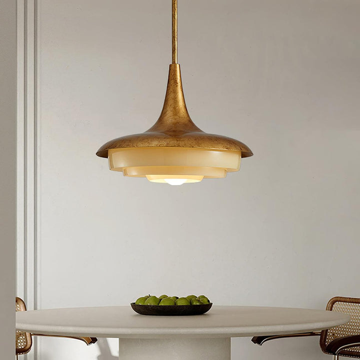 Metavaya Pendant light Dia 45cm x H 40cm / ∅ 17.7″ x H 15.7″ / Bronze+Beige Calyx Pendant light 6938617787912 M2023092802-1