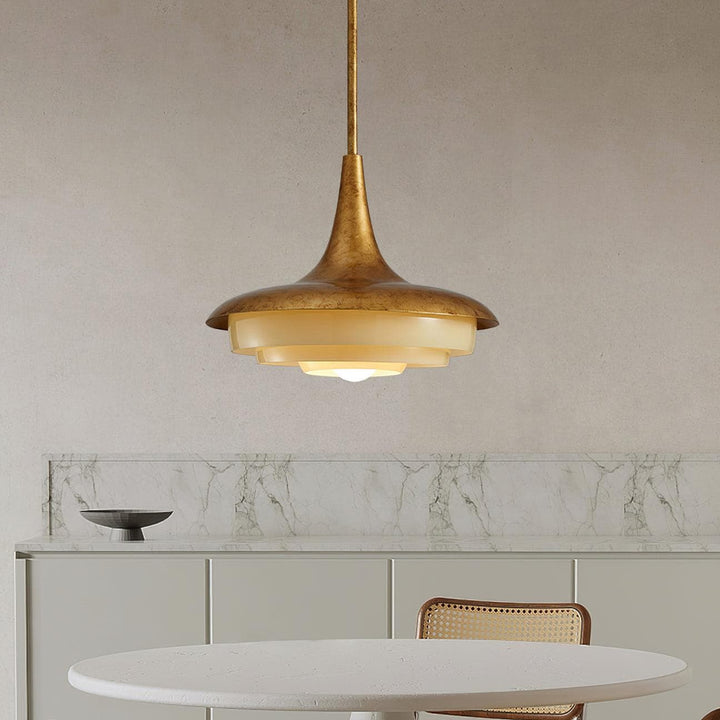 Metavaya Pendant light Dia 45cm x H 40cm / ∅ 17.7″ x H 15.7″ / Bronze+Beige Calyx Pendant light 6938617787912 M2023092802-1