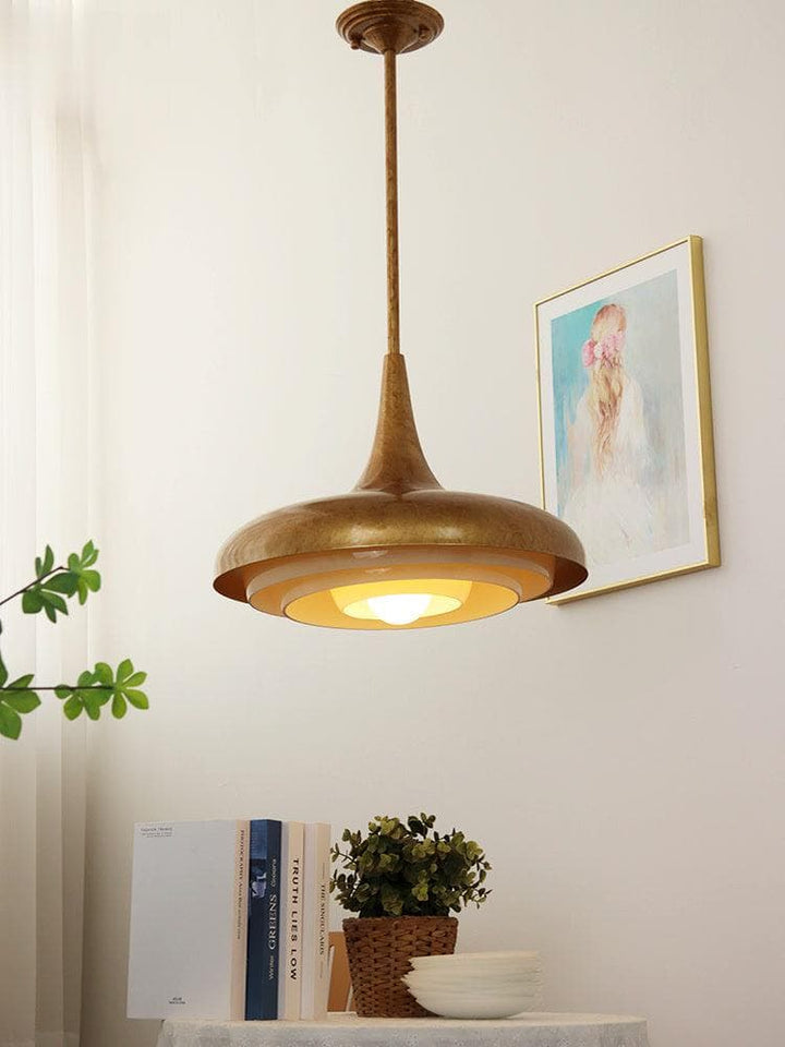 Metavaya Pendant light Dia 45cm x H 40cm / ∅ 17.7″ x H 15.7″ / Bronze+Beige Calyx Pendant light 6938617787912 M2023092802-1