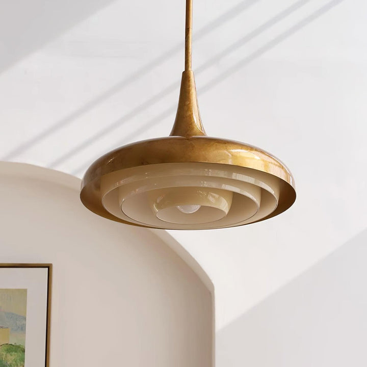 Metavaya Pendant light Dia 45cm x H 40cm / ∅ 17.7″ x H 15.7″ / Bronze+Beige Calyx Pendant light 6938617787912 M2023092802-1