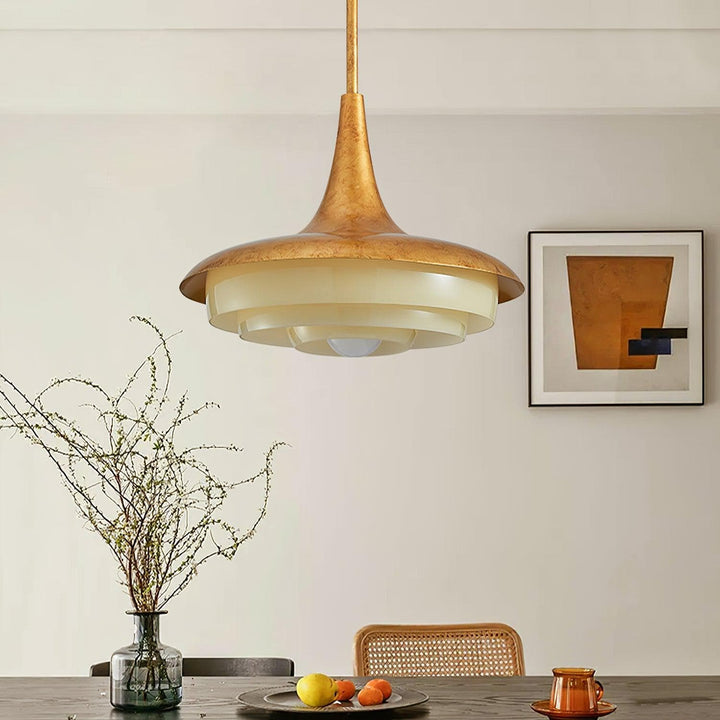 Metavaya Pendant light Dia 45cm x H 40cm / ∅ 17.7″ x H 15.7″ / Bronze+Beige Calyx Pendant light 6938617787912 M2023092802-1