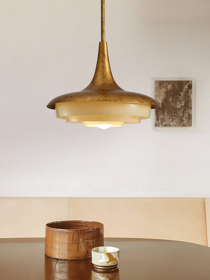 Metavaya Pendant light Dia 45cm x H 40cm / ∅ 17.7″ x H 15.7″ / Bronze+Beige Calyx Pendant light 6938617787912 M2023092802-1