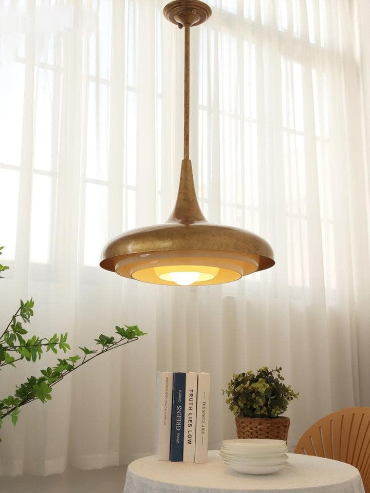 Metavaya Pendant light Dia 45cm x H 40cm / ∅ 17.7″ x H 15.7″ / Bronze+Beige Calyx Pendant light 6938617787912 M2023092802-1